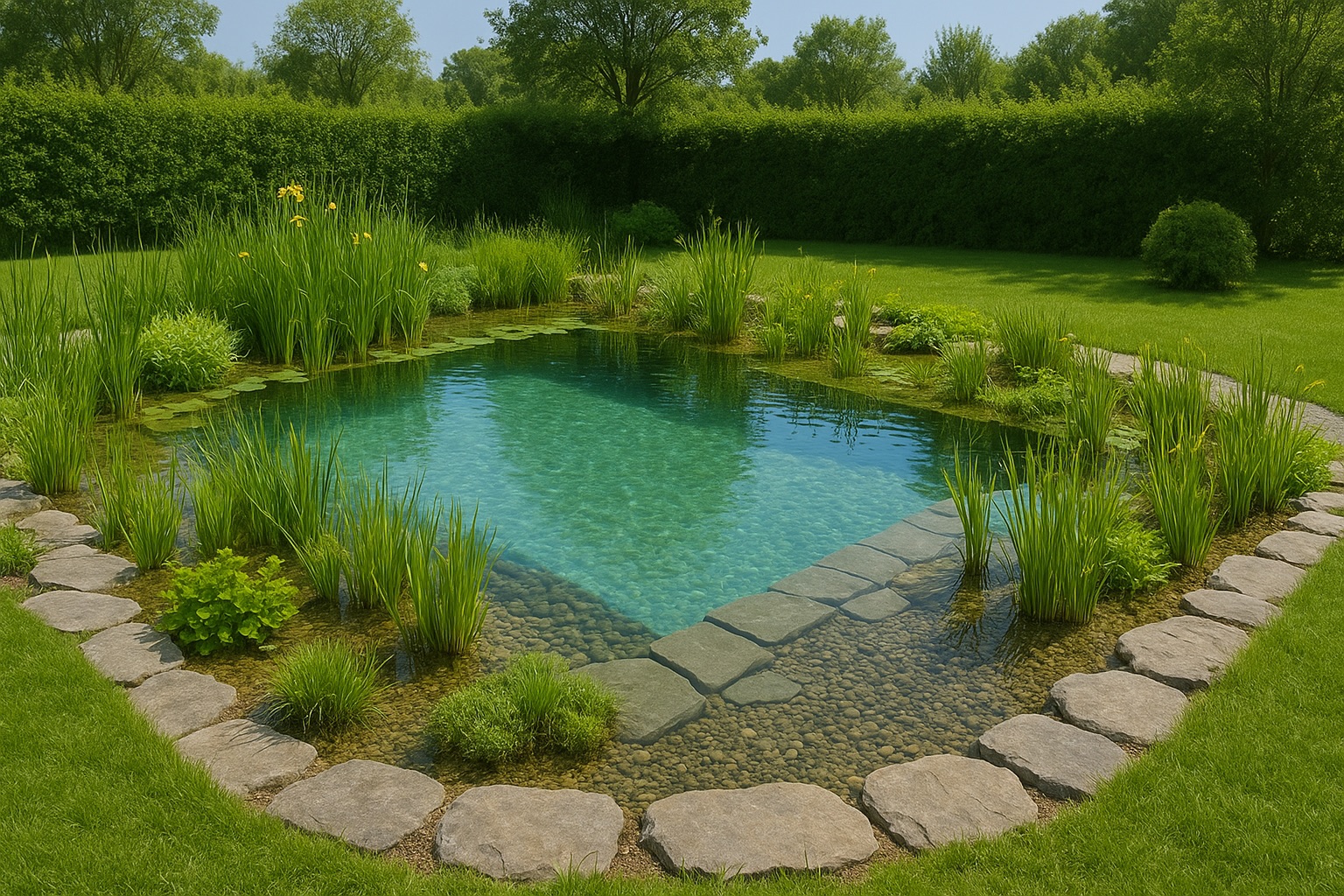 Piscine naturelle écologique avec plantes